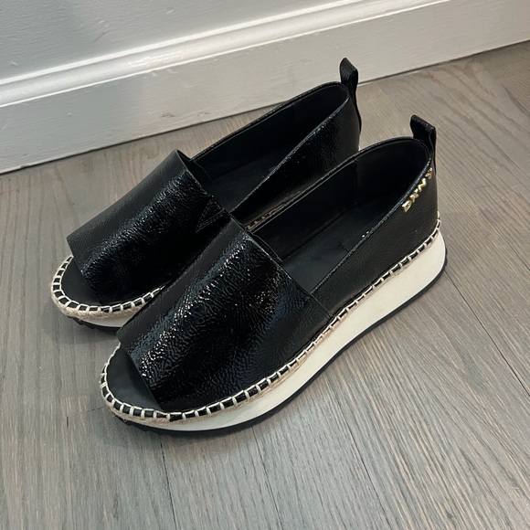 DKNY Black and White Espadrille Slip-Ons - Picture 2 of 7